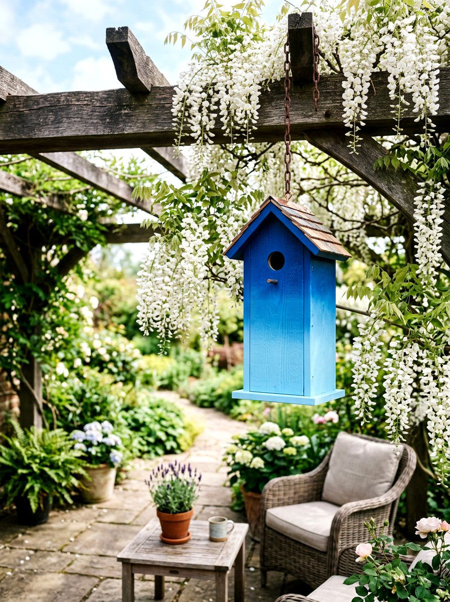 Ombre Birdhouse - 25 Spring Birdhouse Painting Ideas