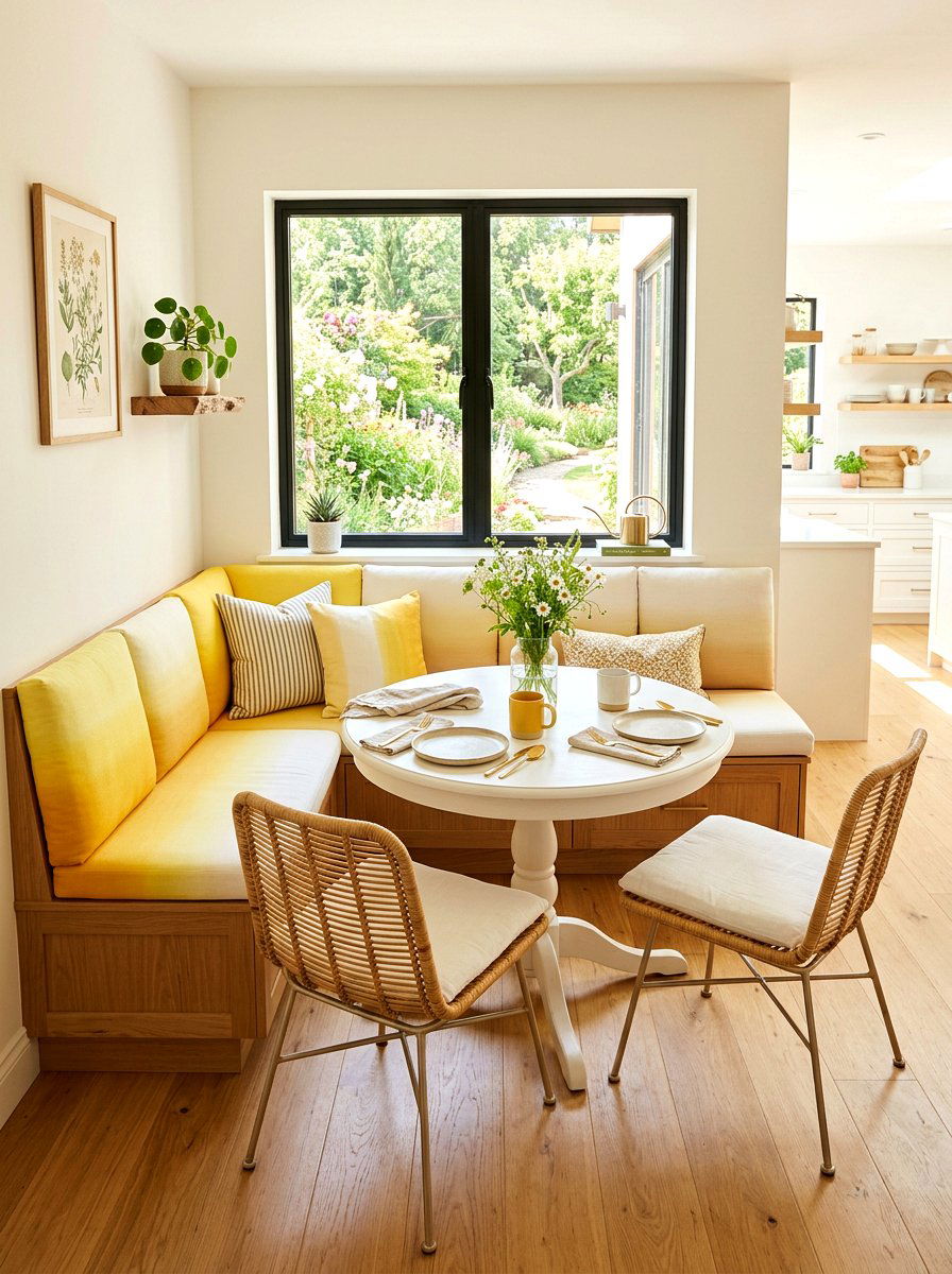 Ombre Breakfast Nook - 25 Spring Ombre Decor Ideas