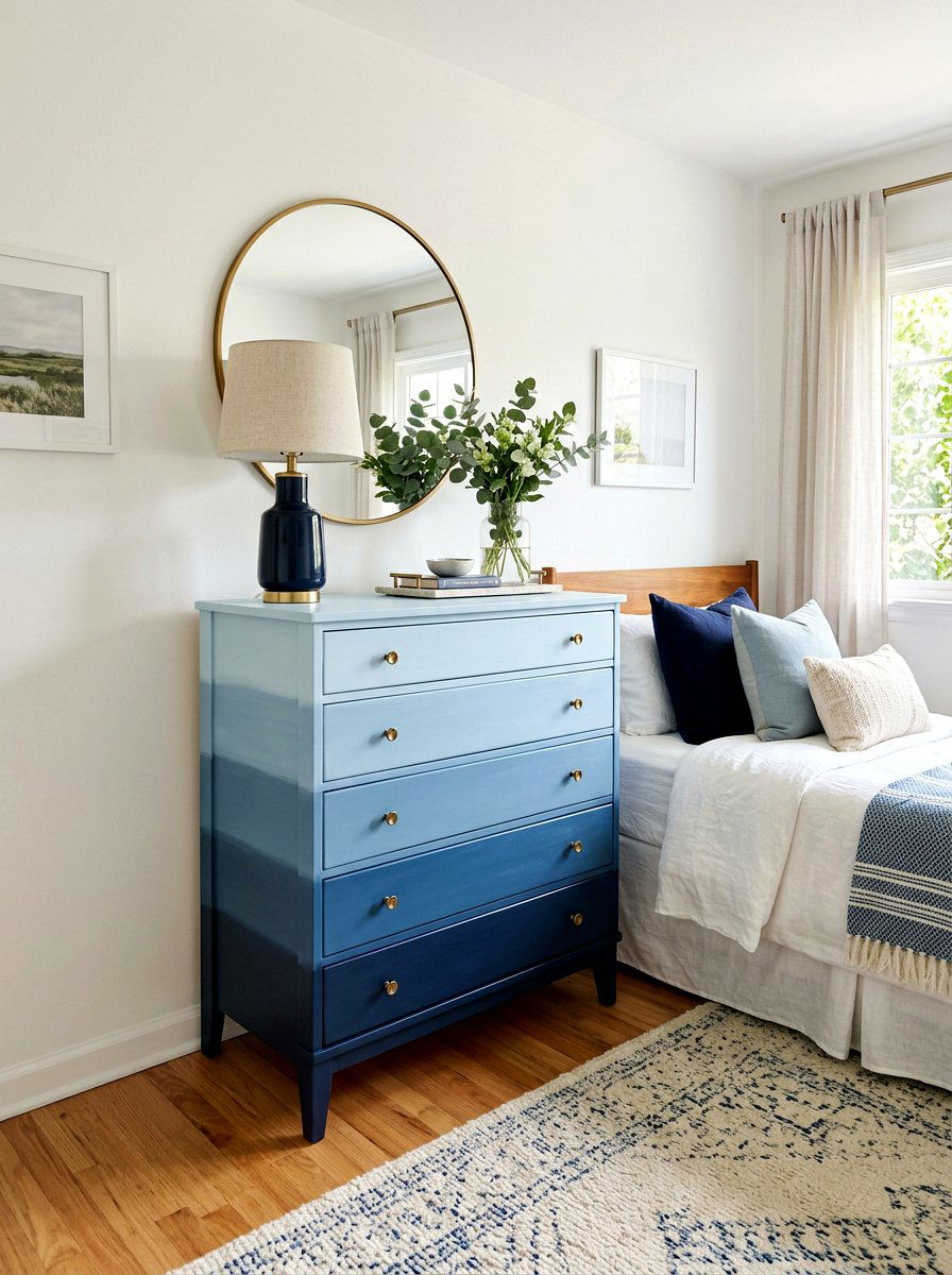 Ombre Dresser Makeover - 25 Spring Ombre Decor Ideas