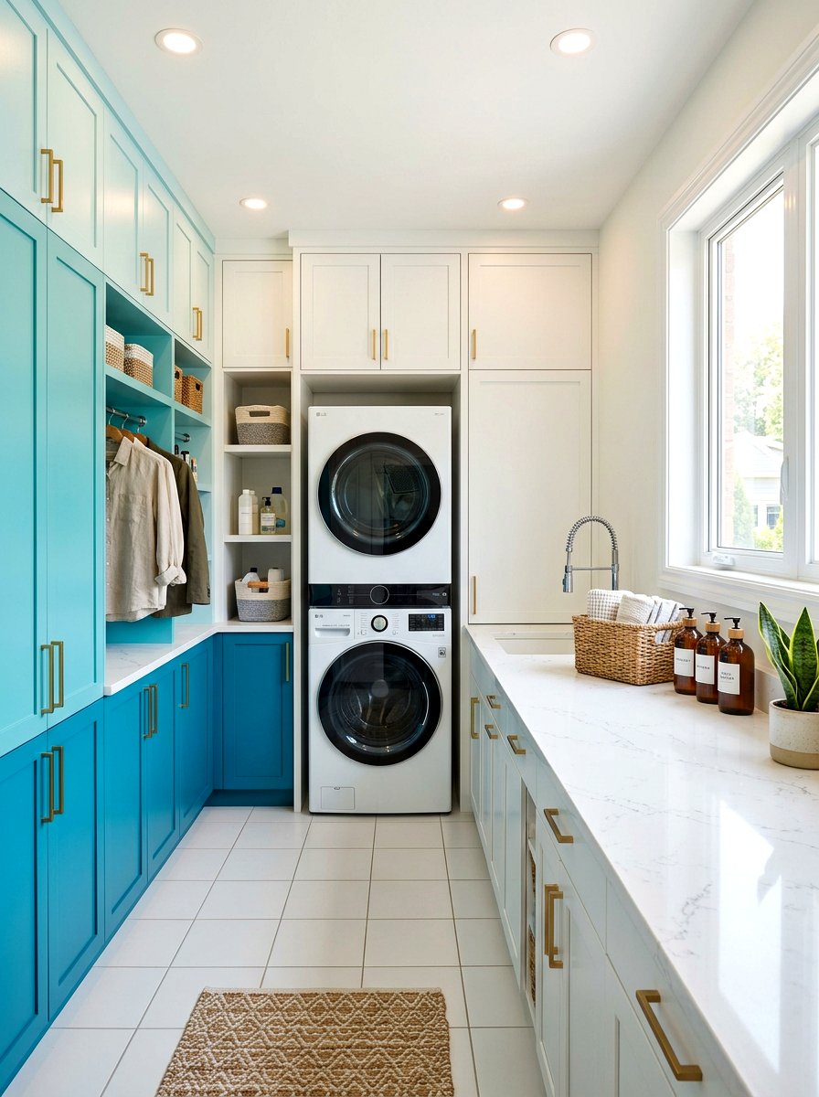 Ombre Laundry Room - 25 Spring Ombre Decor Ideas