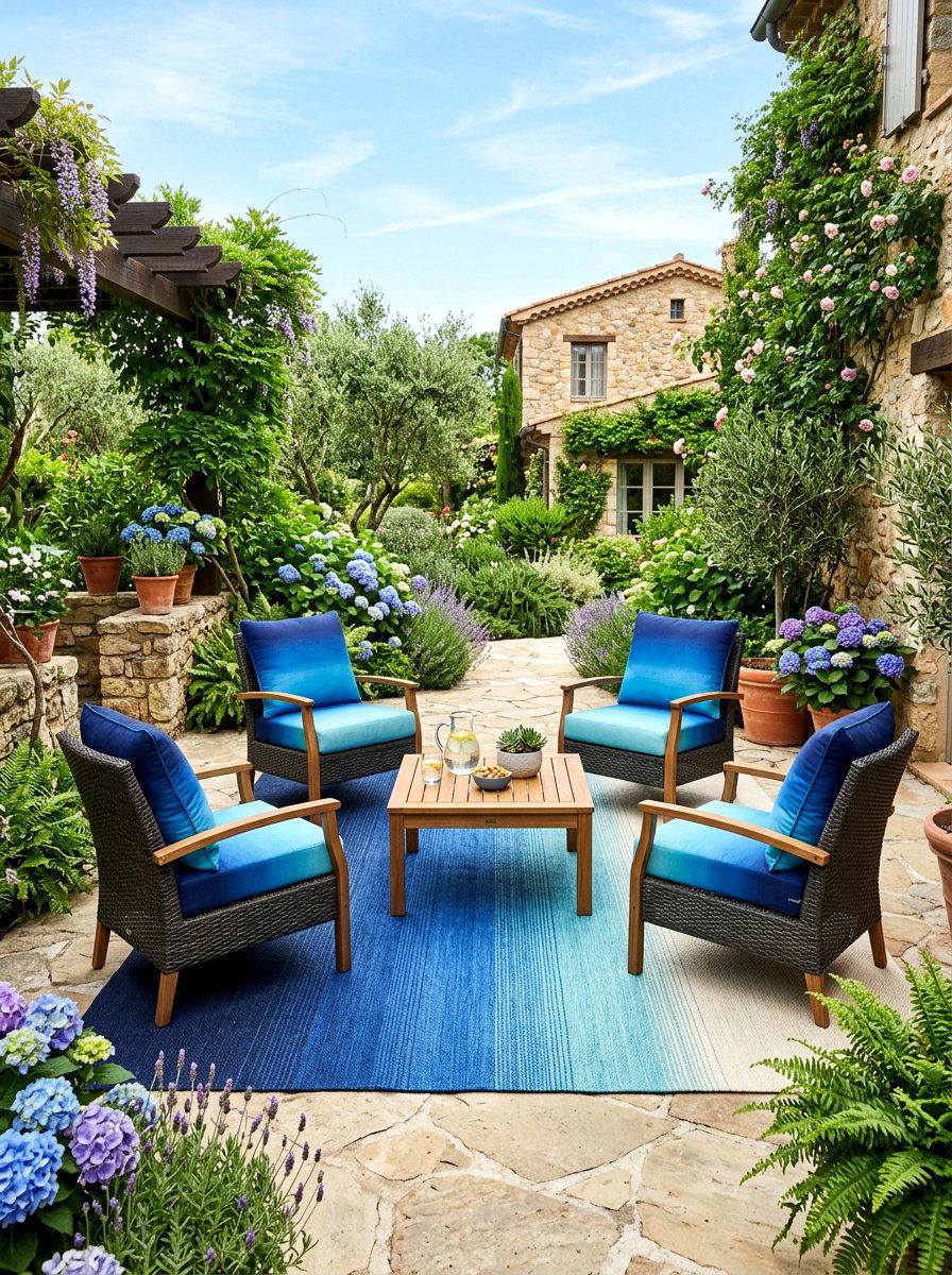 Ombre Outdoor Patio - 25 Spring Ombre Decor Ideas