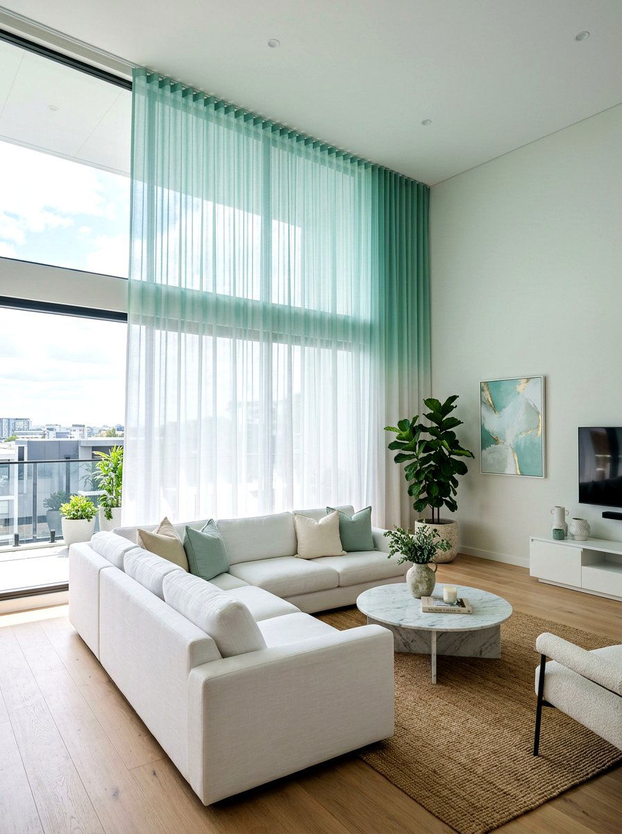 Ombre Sheer Drapes - 25 Spring Curtain Ideas