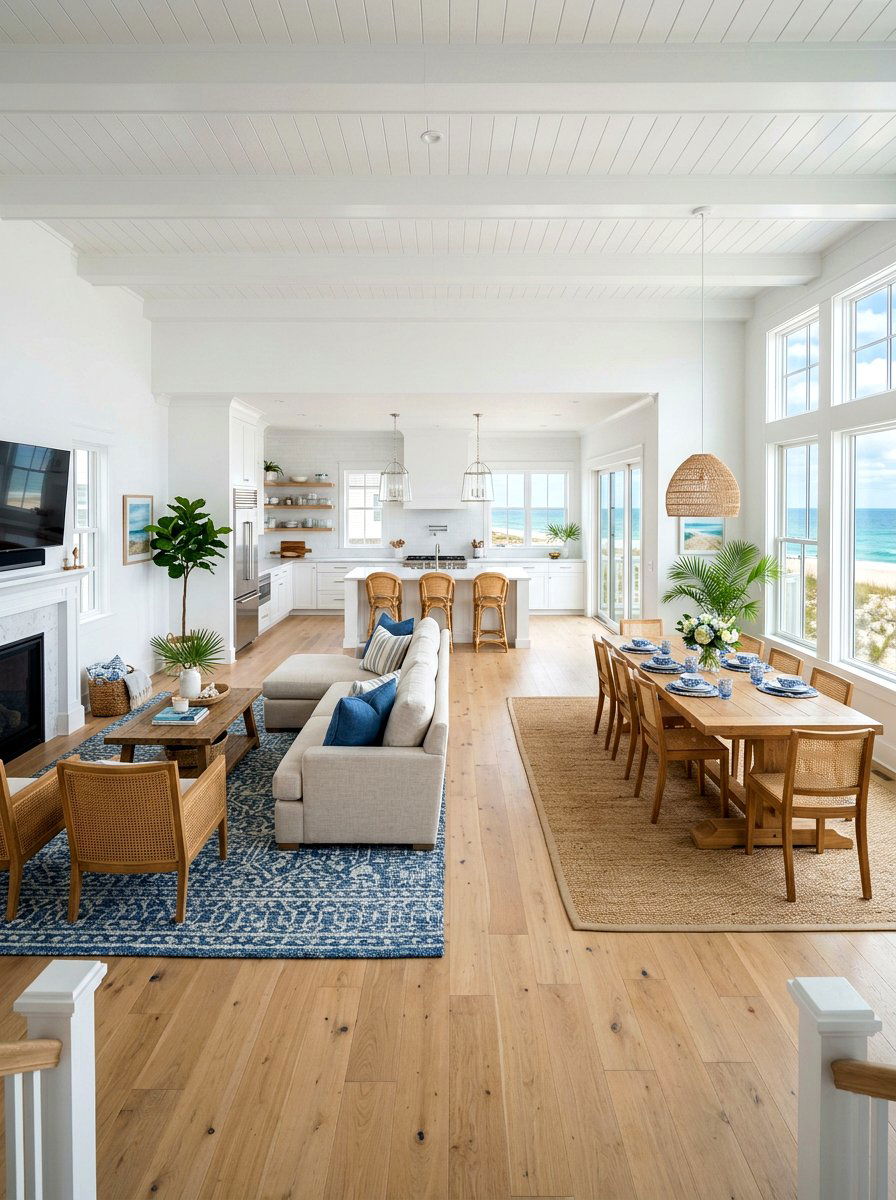 Open Concept Coastal - 25 Spring Coastal Decor Ideas