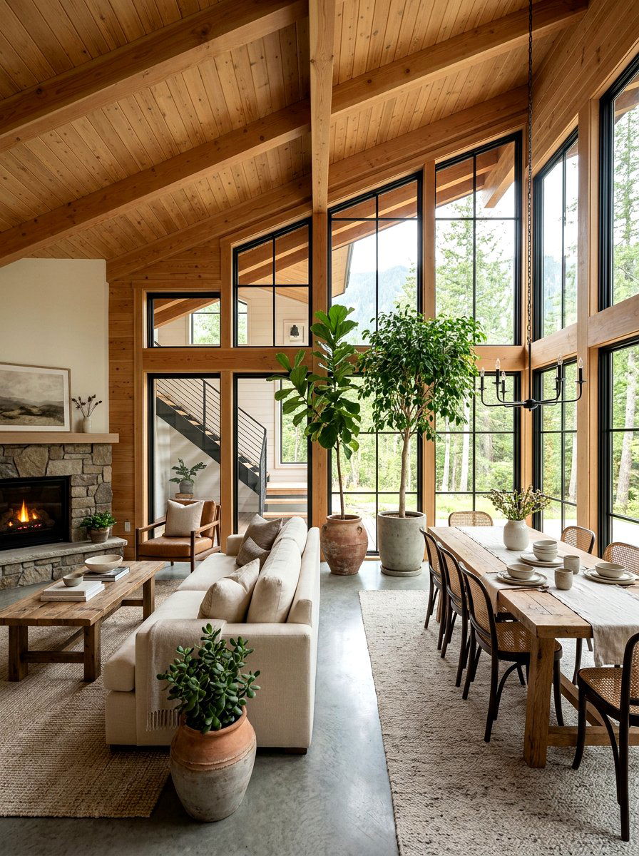 Open Floor Plan Cabin - 25 Spring Cabin Decor Ideas