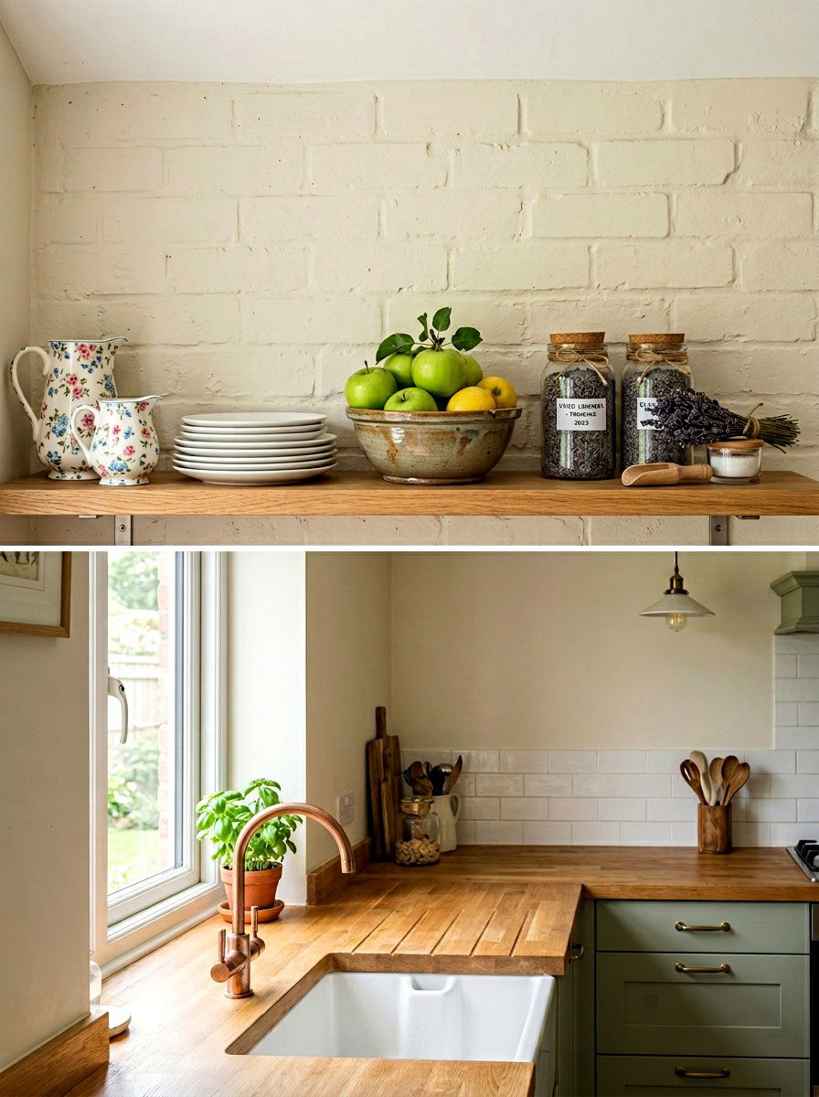 Open Kitchen Shelf - 25 Spring Shelf Vignette Ideas