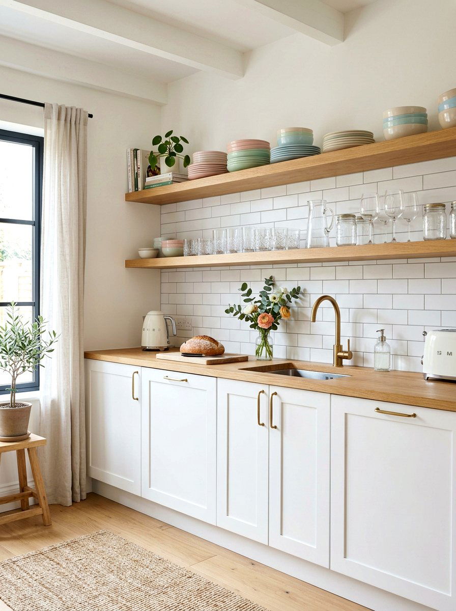 Open Kitchen Shelving - 25 Spring Home Refresh Ideas
