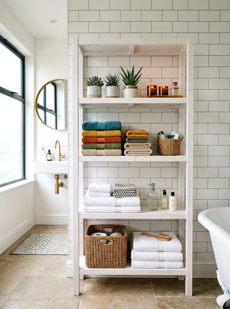 Open Shelf Bathroom - 25 Spring Towel Display Ideas
