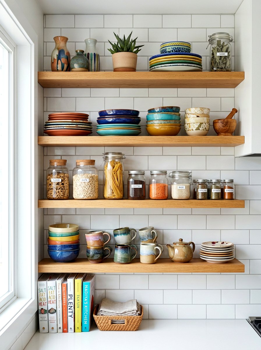 Open Shelf Styling - 25 Spring Kitchen Decor Ideas