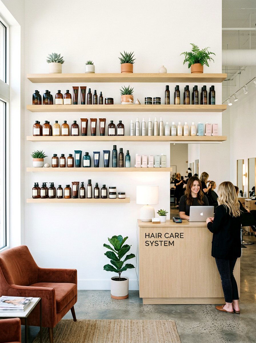 Open Shelving Product Display - 25 Spring Salon Decor Ideas