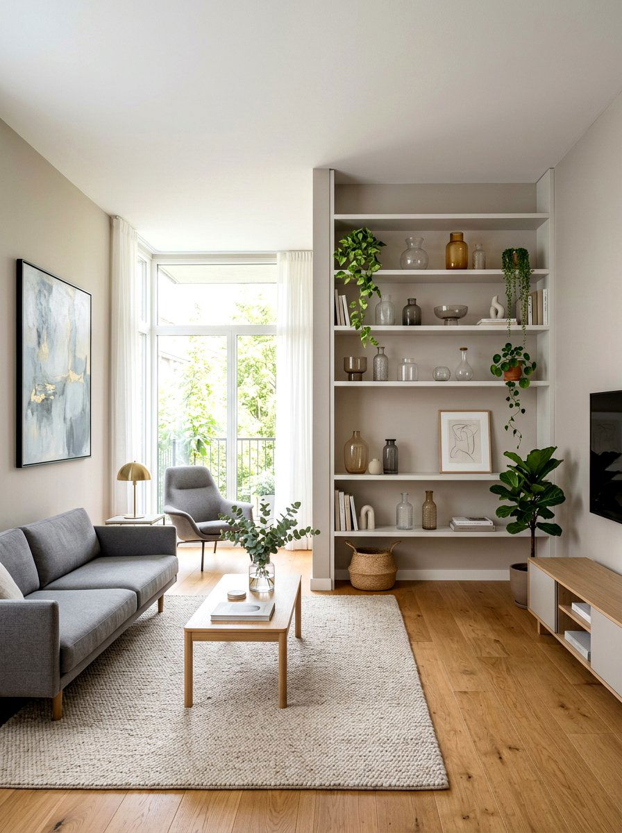 Open shelf styling - 25 Spring Living Room Refresh Ideas