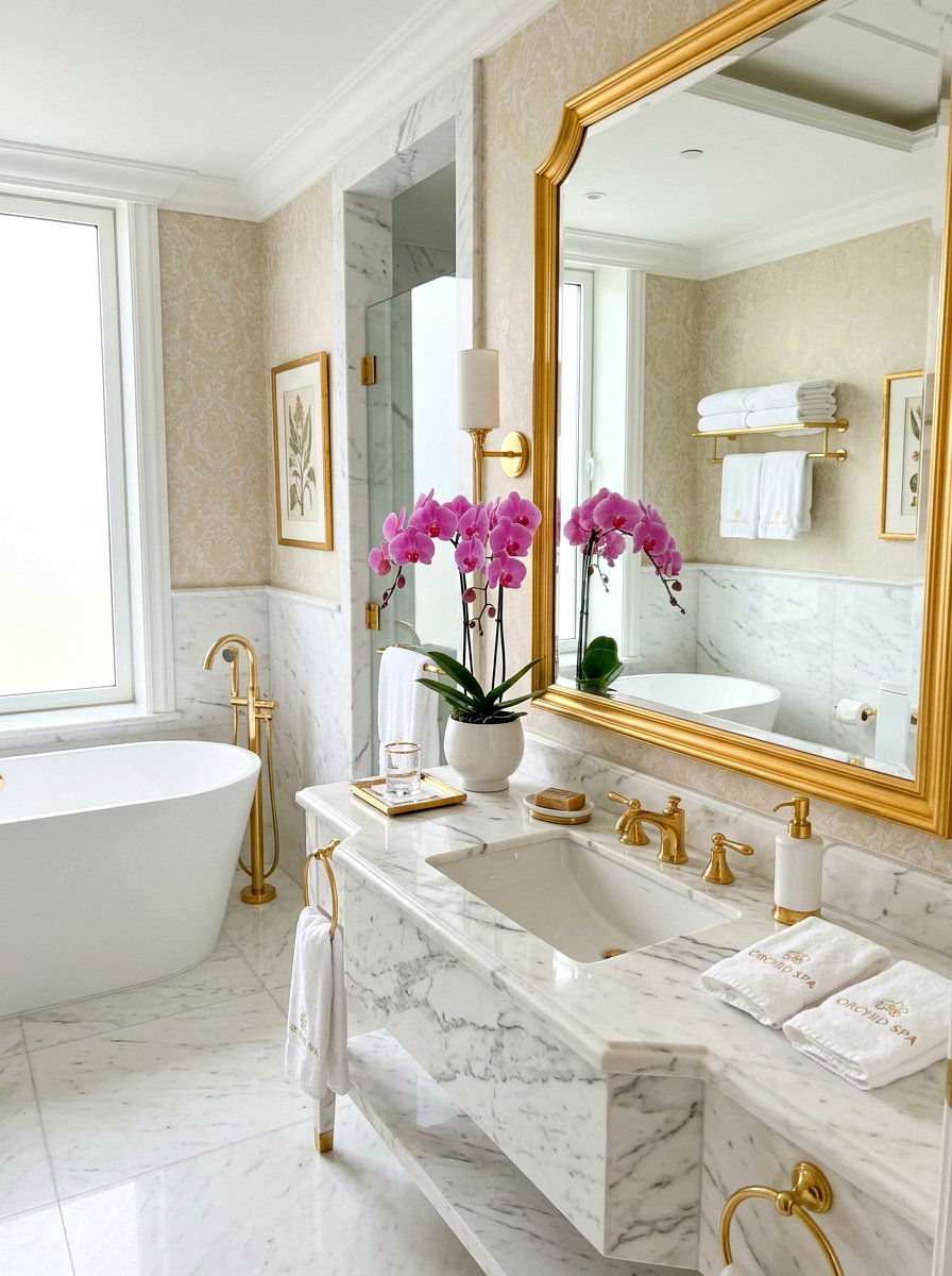 Orchid - 25 Spring Bathroom Plant Ideas