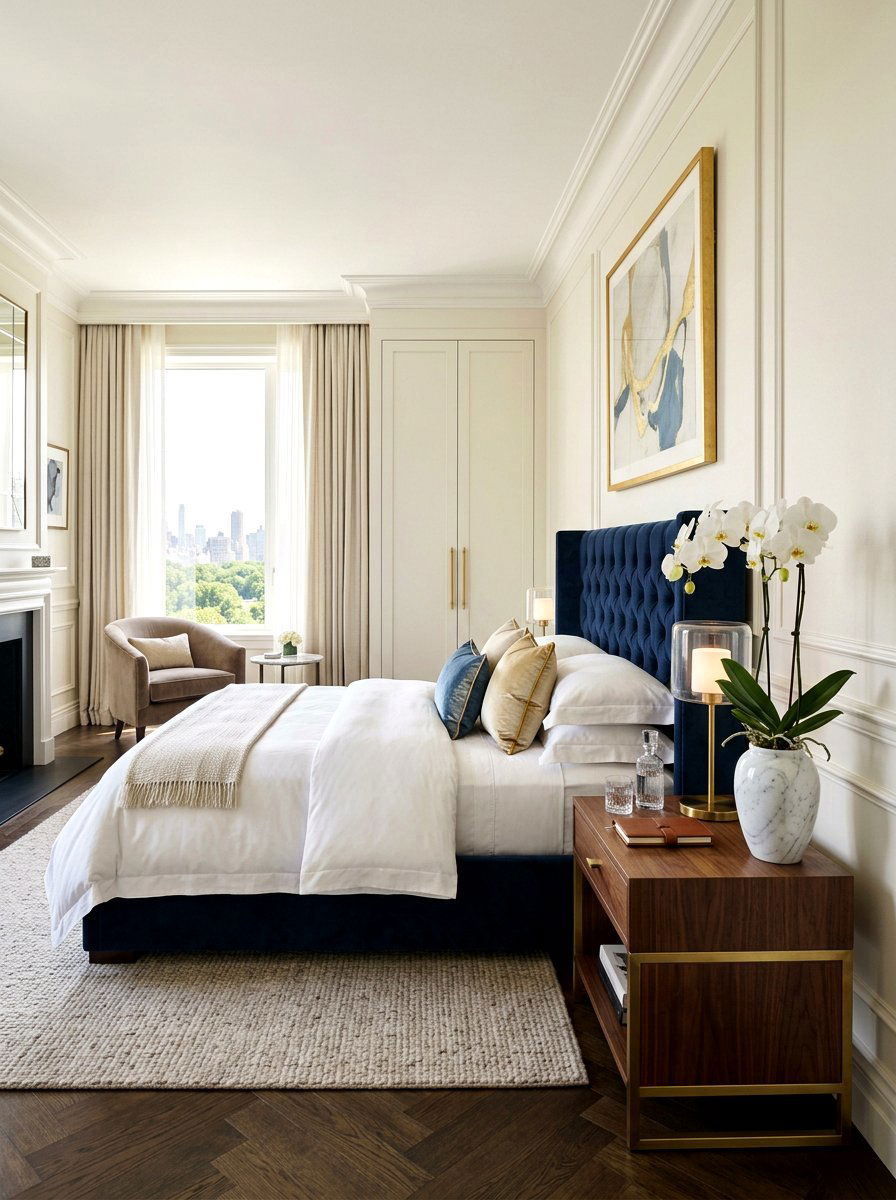 Orchids In Sleek Marble Vase - 25 Spring Bedroom Vase Ideas