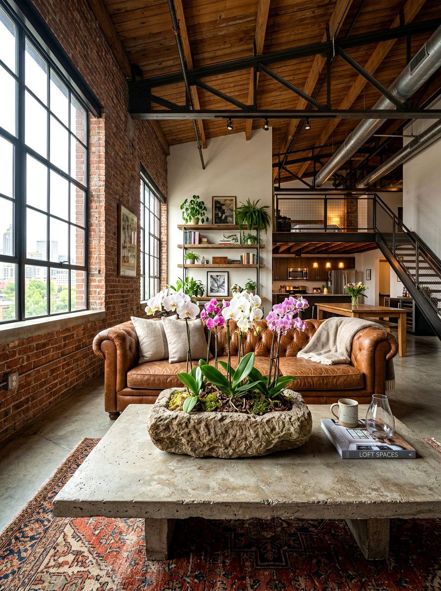 Orchids In Stone Trough - 25 Spring Orchid Display Ideas