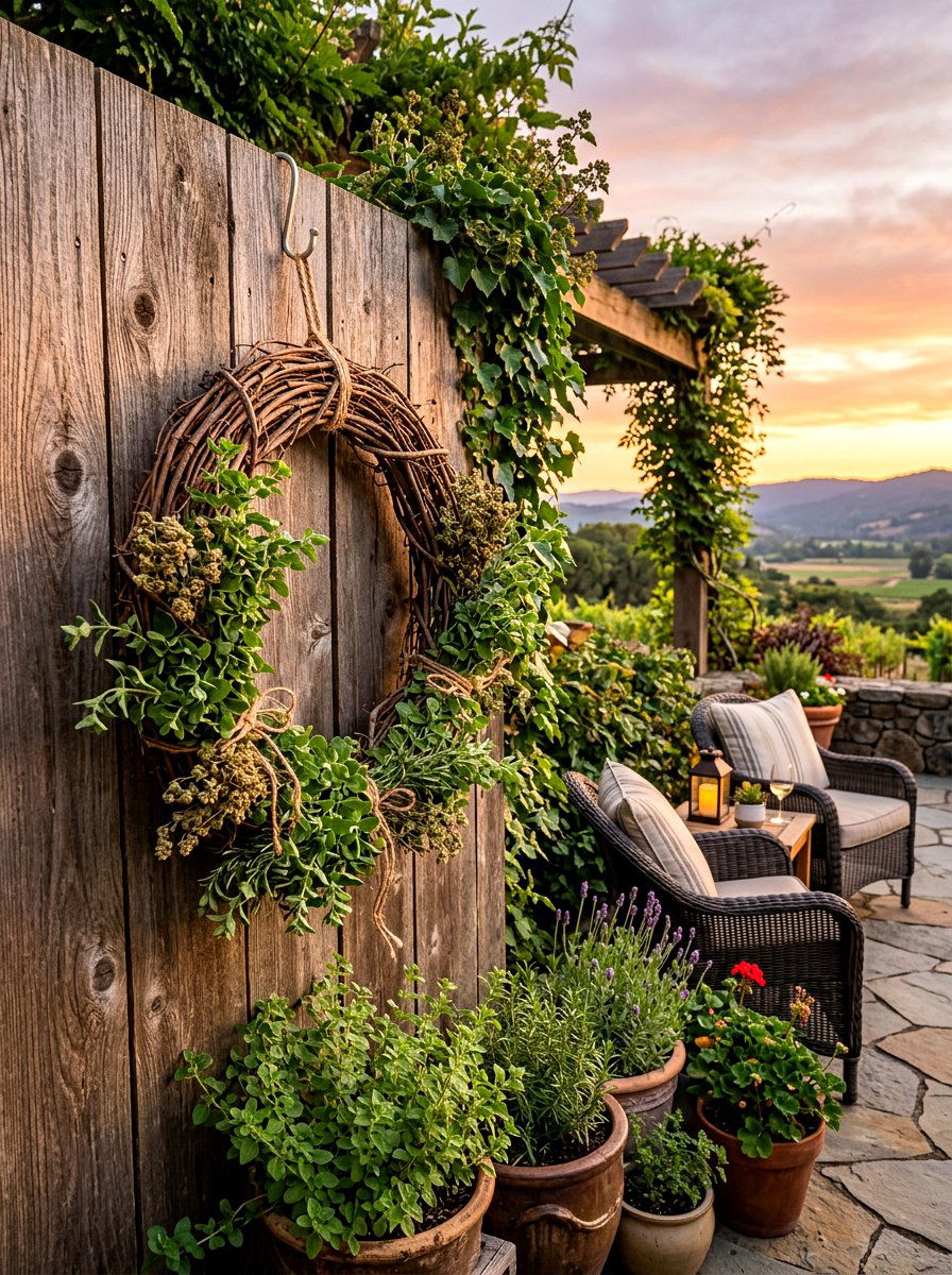 Oregano Grapevine Wreath - 25 Spring Herb Wreath Ideas