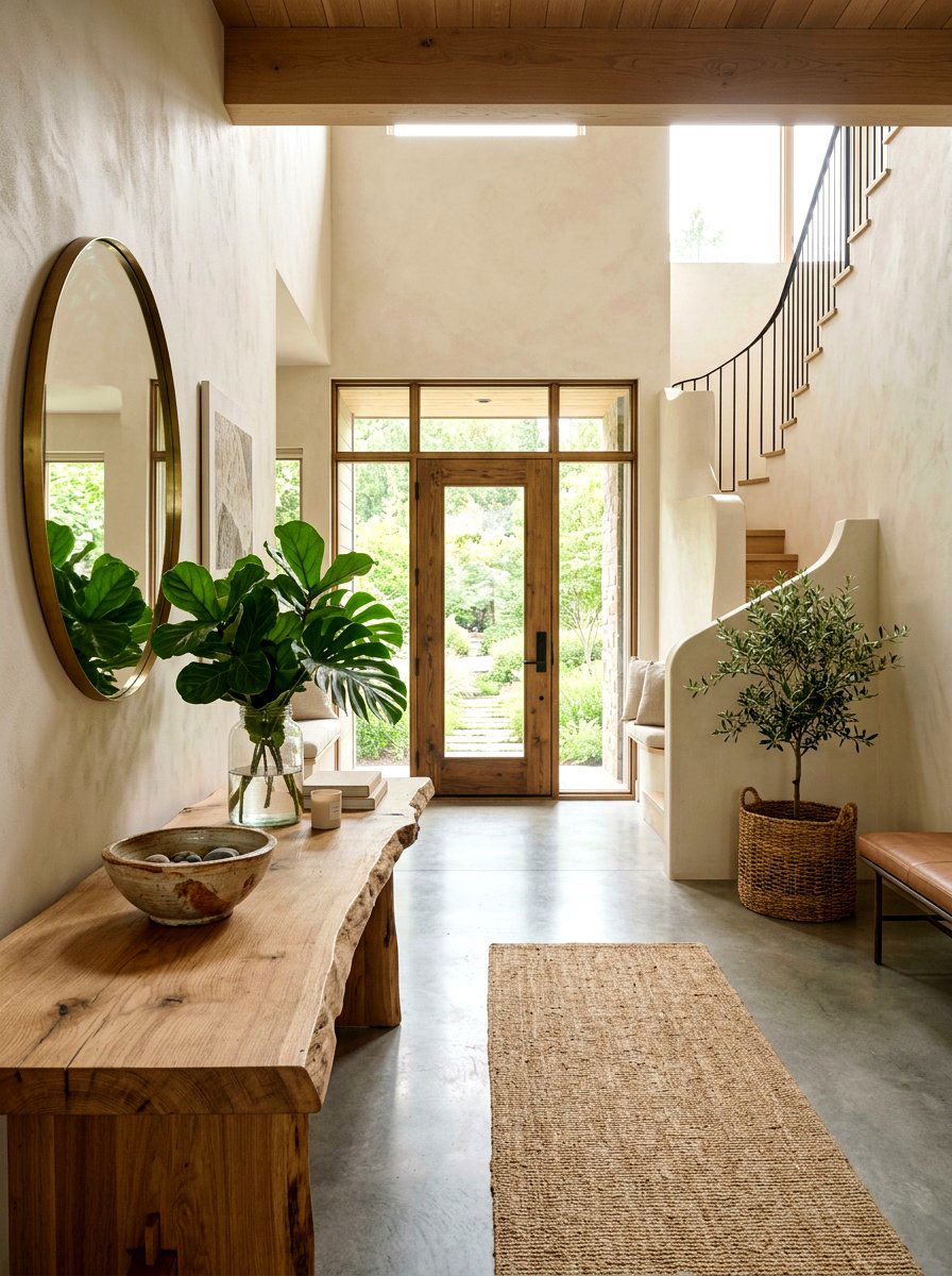 Organic Modern Entryway - 25 Spring Foyer Table Decor Ideas