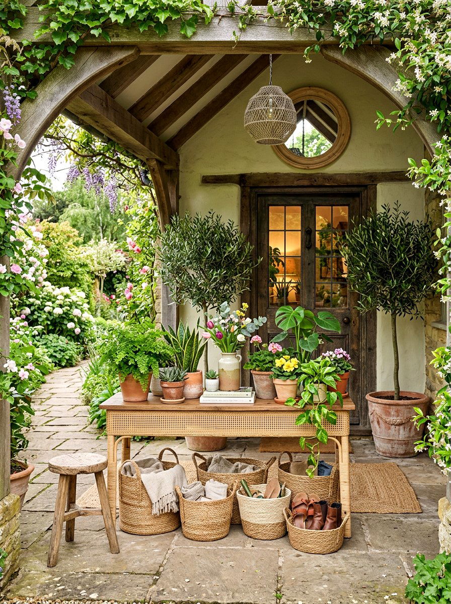 Organic Spring Entryway - 25 Spring Entryway Table Decor Ideas