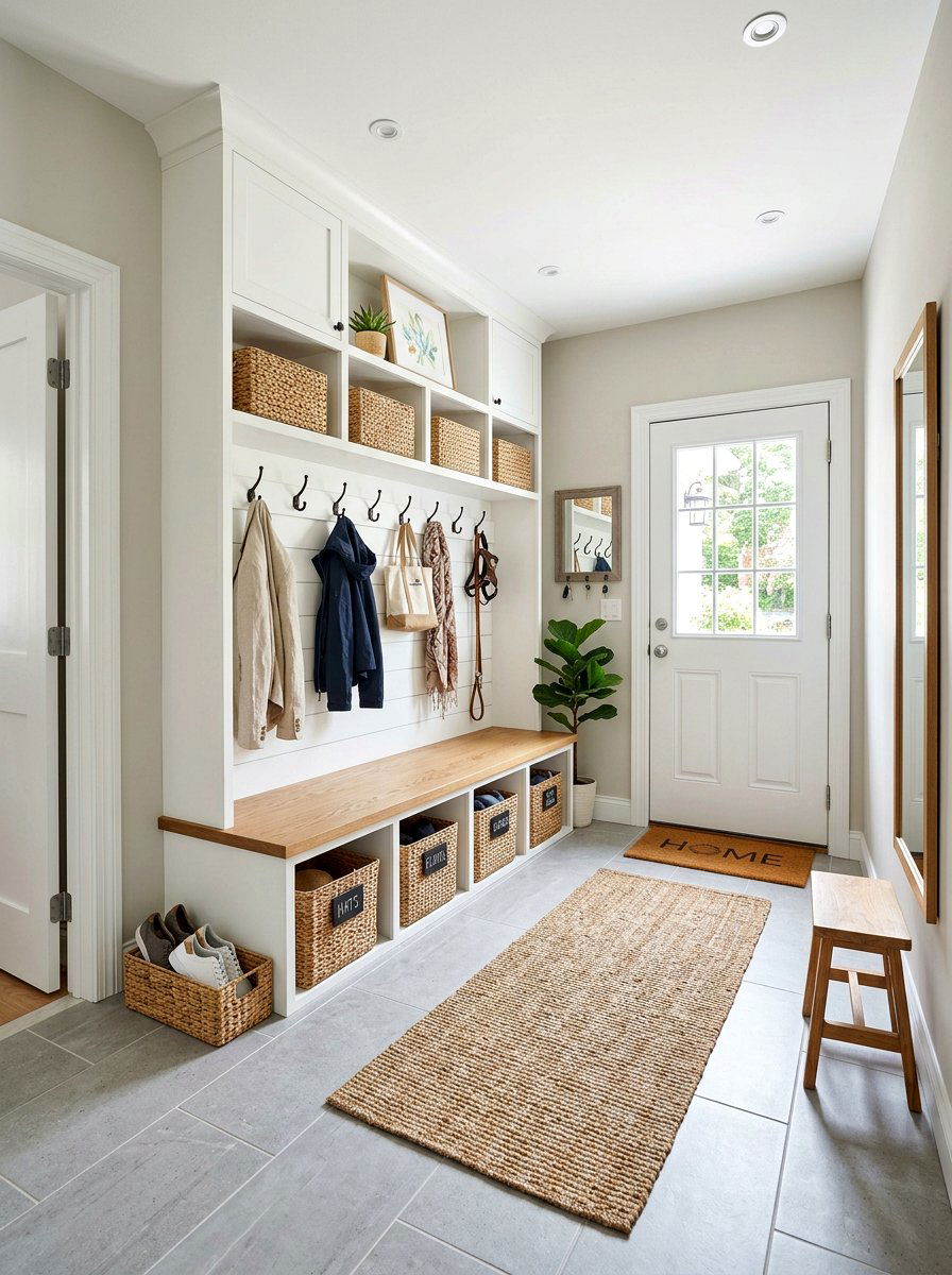 Organized Mudroom Storage - 25 Spring Home Staging Ideas