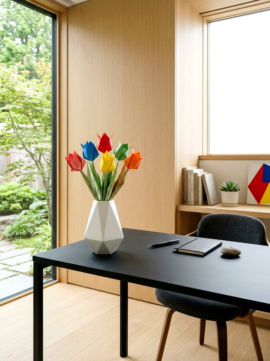 Origami Paper Tulips - 25 Spring Flower Craft Ideas