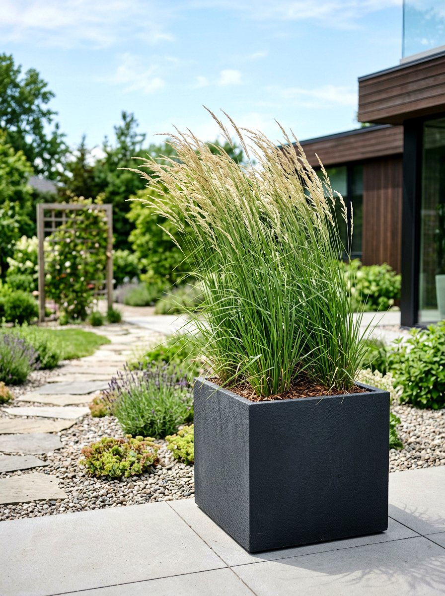 Ornamental Grass Container - 25 Spring Curbside Planter Ideas