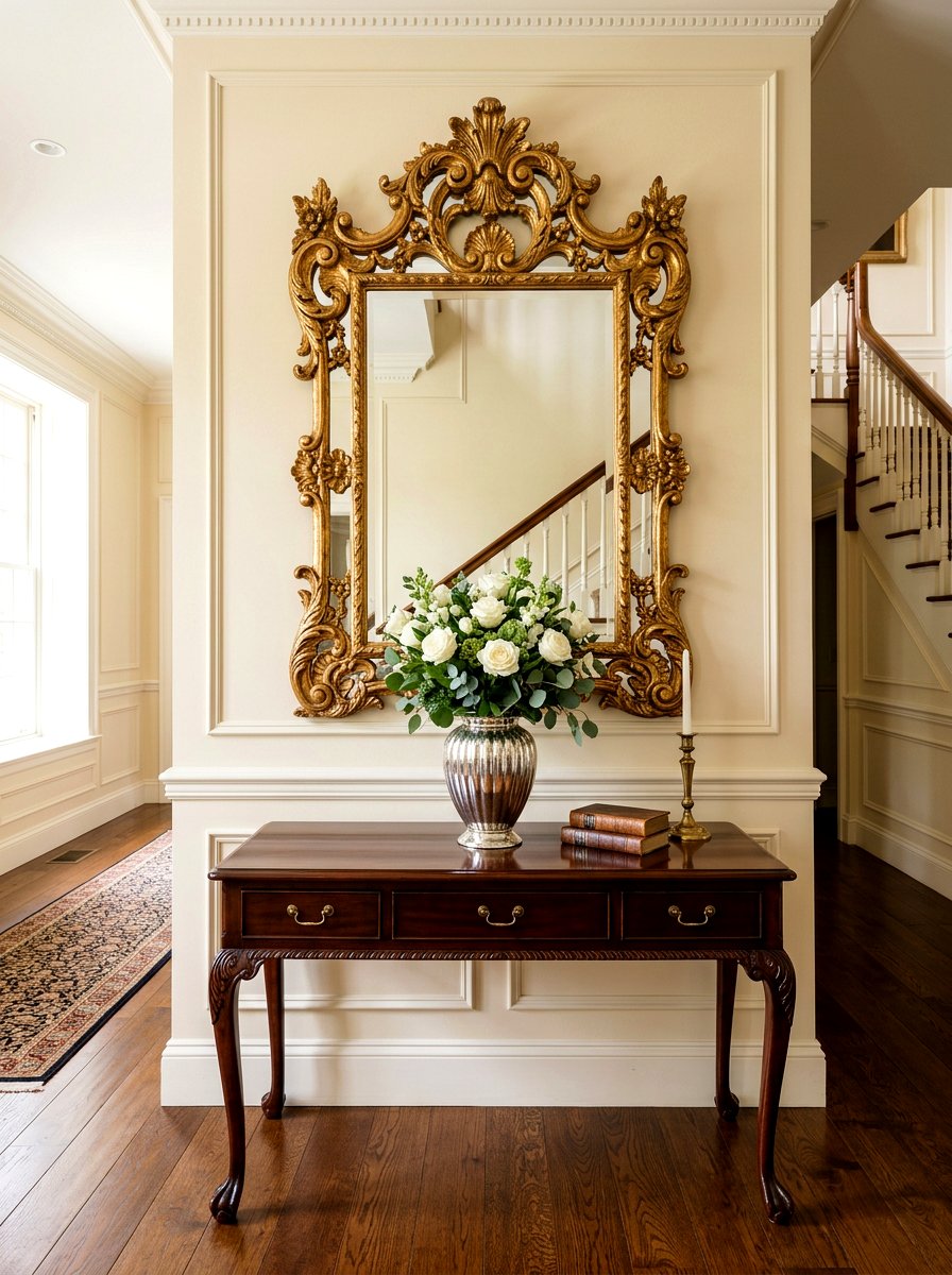 Ornate Carved Mirror - 25 Spring Foyer Mirror Ideas