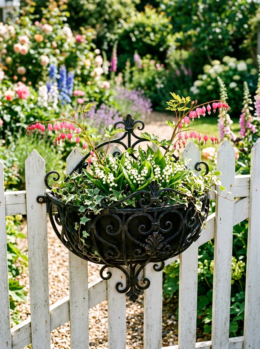 Ornate Victorian fence planter - 25 Spring Picket Fence Planter Ideas