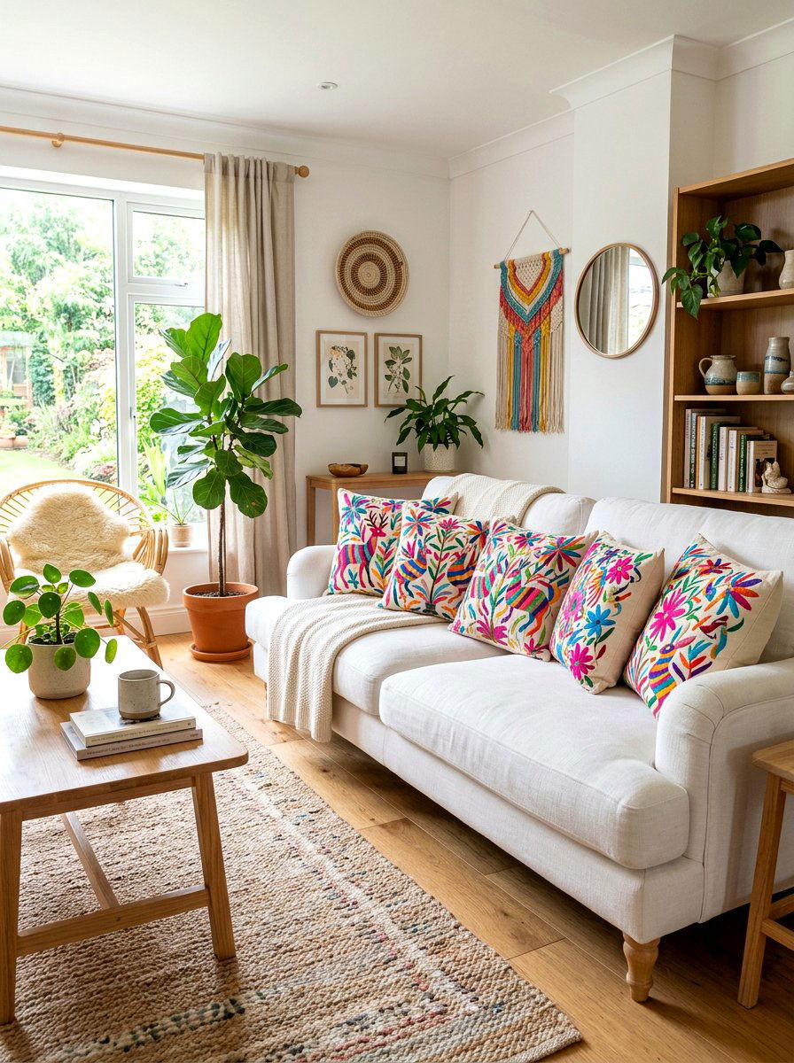 Otomi Print Throw Pillows - 25 Spring Cinco de Mayo Decor Ideas