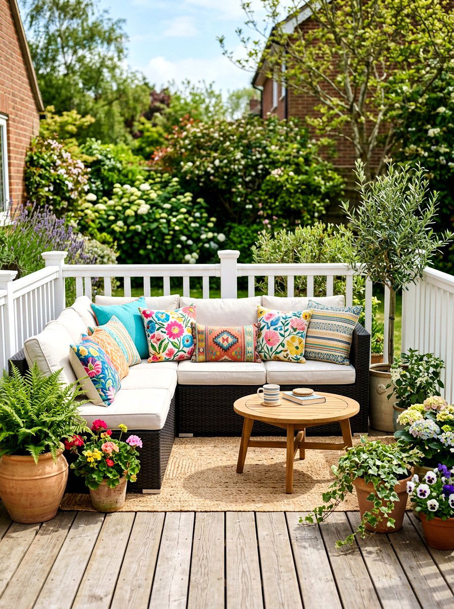 Outdoor Accent Pillows - 25 Deck Spring Decor Ideas
