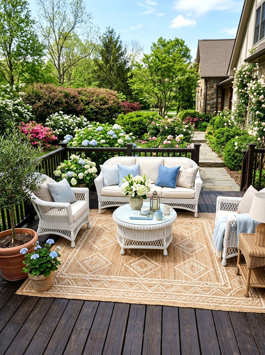 Outdoor Area Rug - 25 Back Porch Spring Decor Ideas