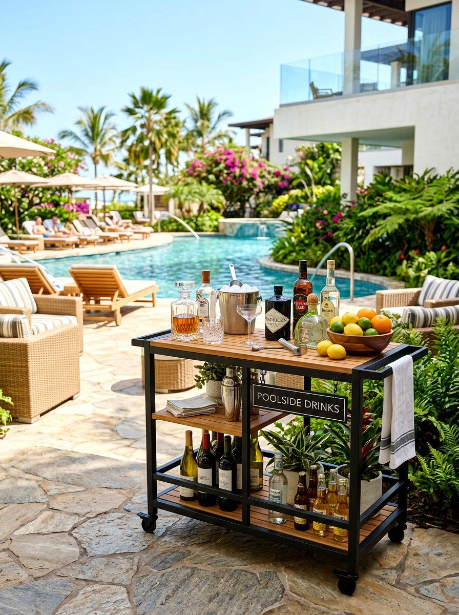 Outdoor Bar Cart - 25 Spring Patio Decor Ideas