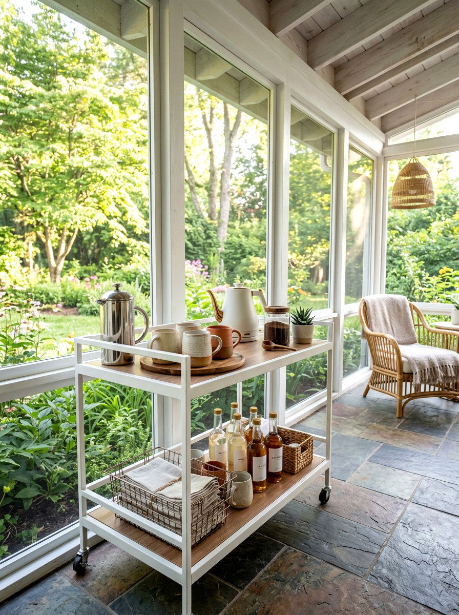 Outdoor Coffee Station - 25 Spring Three Season Room Decor Ideas