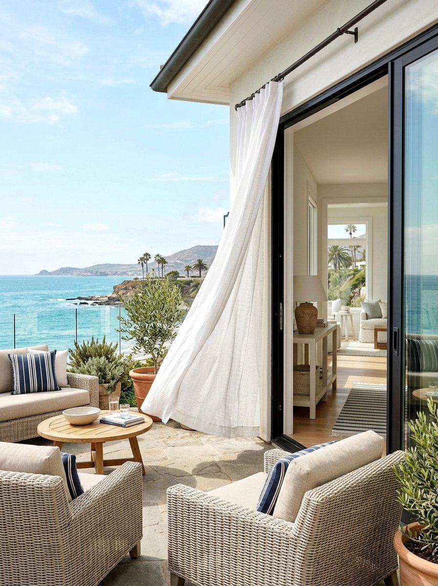 Outdoor Door Curtain - 25 Spring Patio Door Decor Ideas