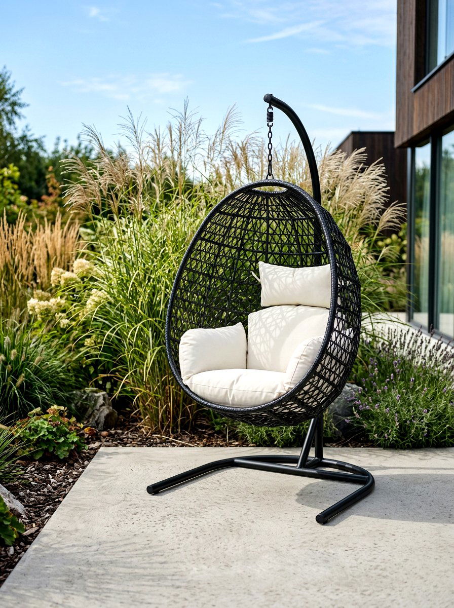 Outdoor Egg Chair - 25 Spring Patio Corner Decor Ideas