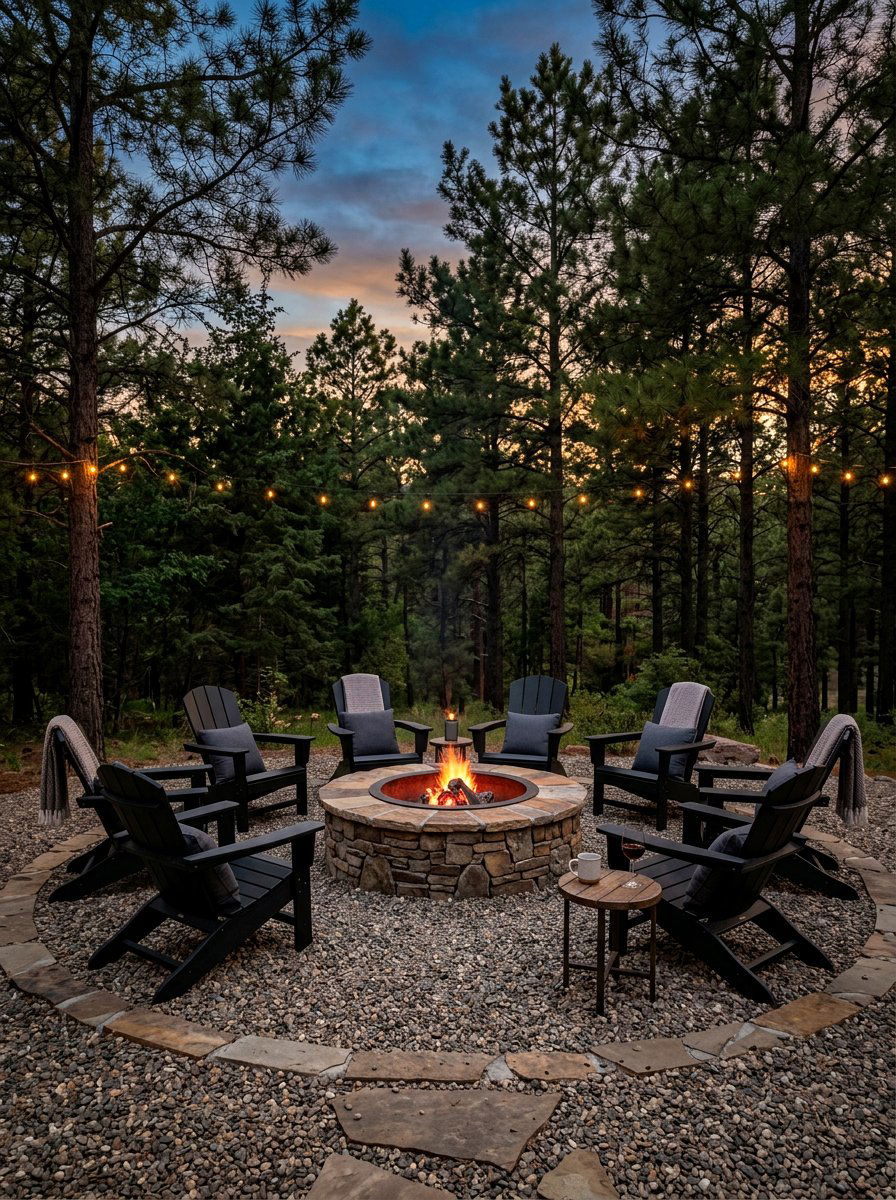 Outdoor Fire Pit Seating - 25 Backyard Patio Spring Decor Ideas