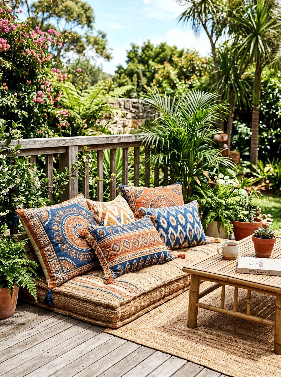 Outdoor Floor Cushion - 25 Spring Patio Corner Decor Ideas