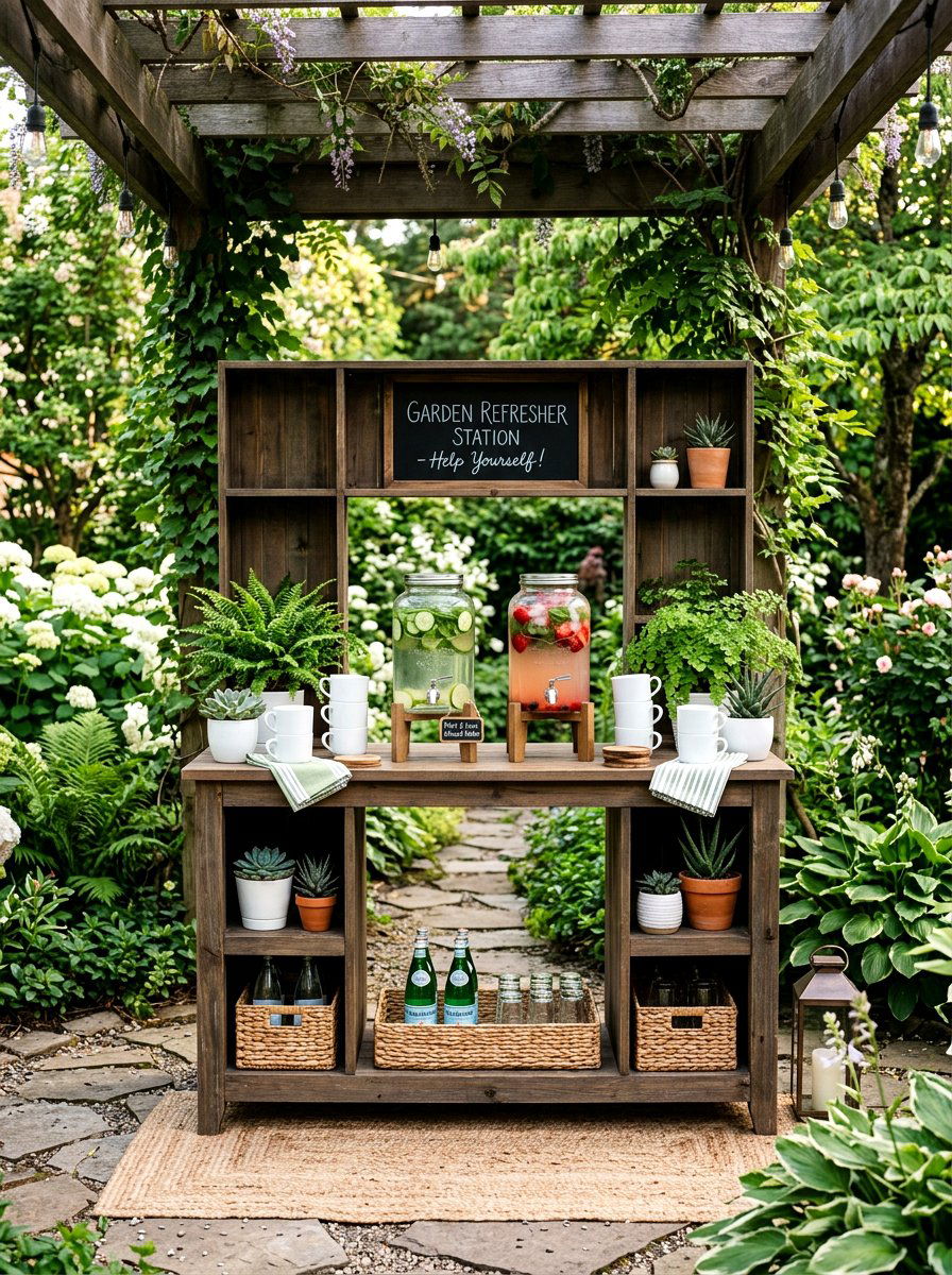 Outdoor Garden Beverage Station - 25 Spring Bar Cart Decor Ideas