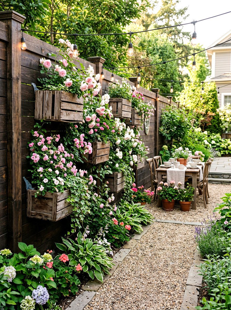 Outdoor Garden Fence Display - 25 Spring Flower Bar Ideas