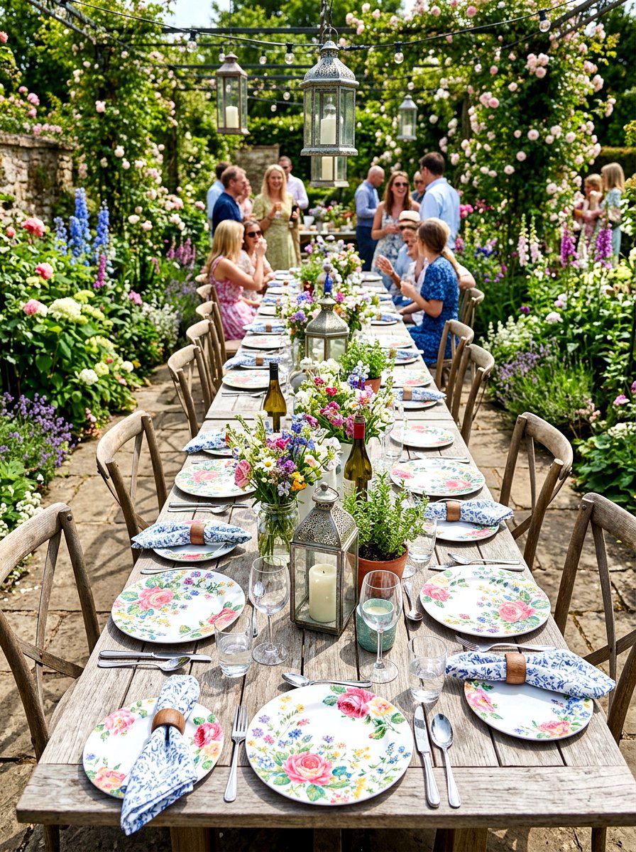 Outdoor Garden Party Table - 25 Spring Long Table Decor Ideas