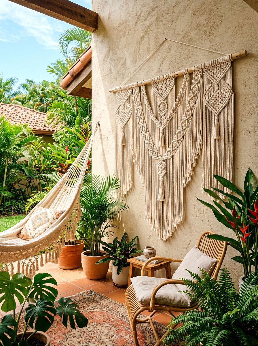 Outdoor Macrame Decor - 25 Spring Outdoor Wall Decor Ideas