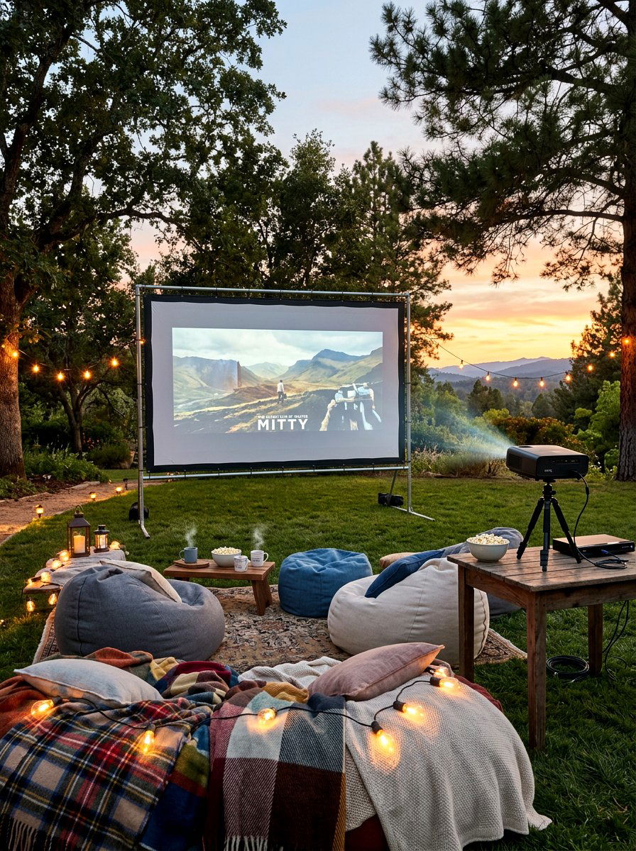 Outdoor Movie Theater Setup - 25 Spring Rooftop Decor Ideas