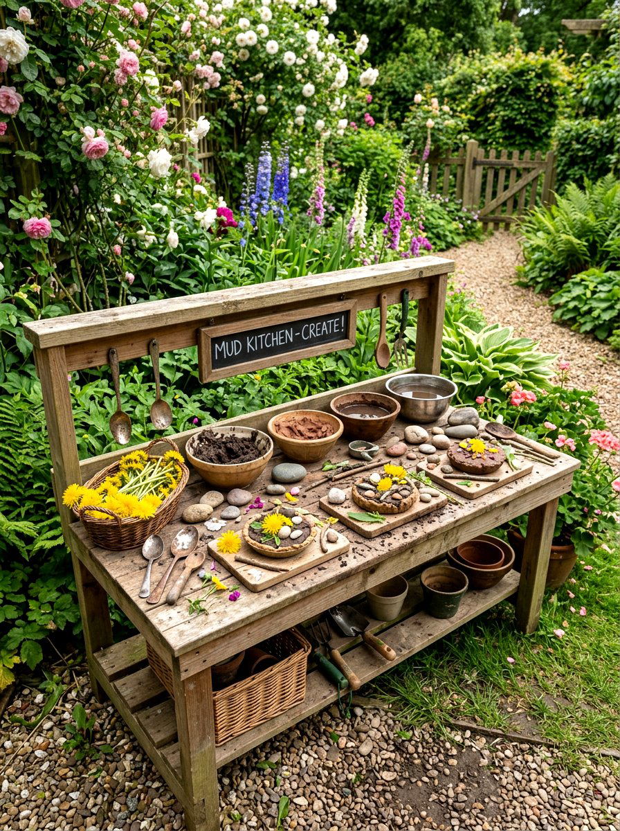 Outdoor Mud Nature Table - 25 Spring Nature Table Ideas for Kids