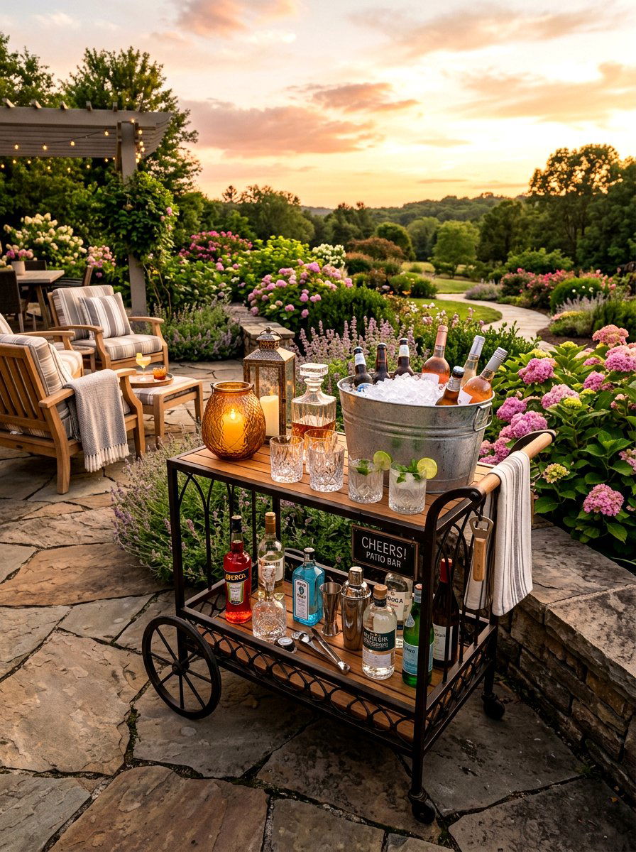 Outdoor Patio Bar Cart - 25 Spring Bar Cart Styling Ideas