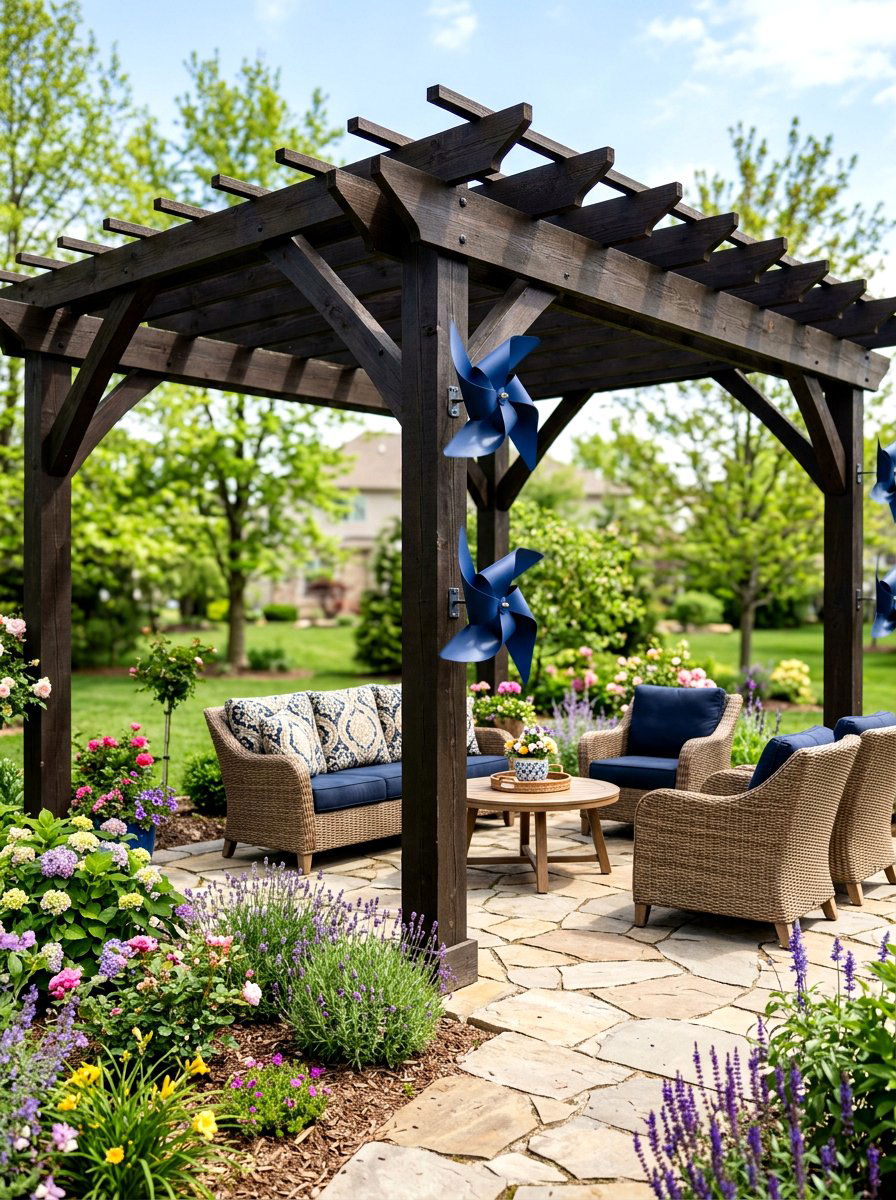 Outdoor Patio Pinwheel Decor - 25 Spring Pinwheel Decor Ideas