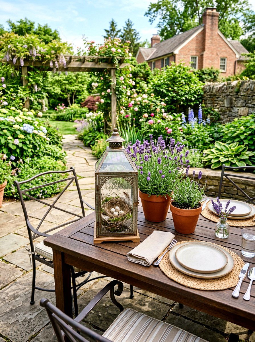 Outdoor Patio Table Setup - 25 Spring Nest Decor Ideas