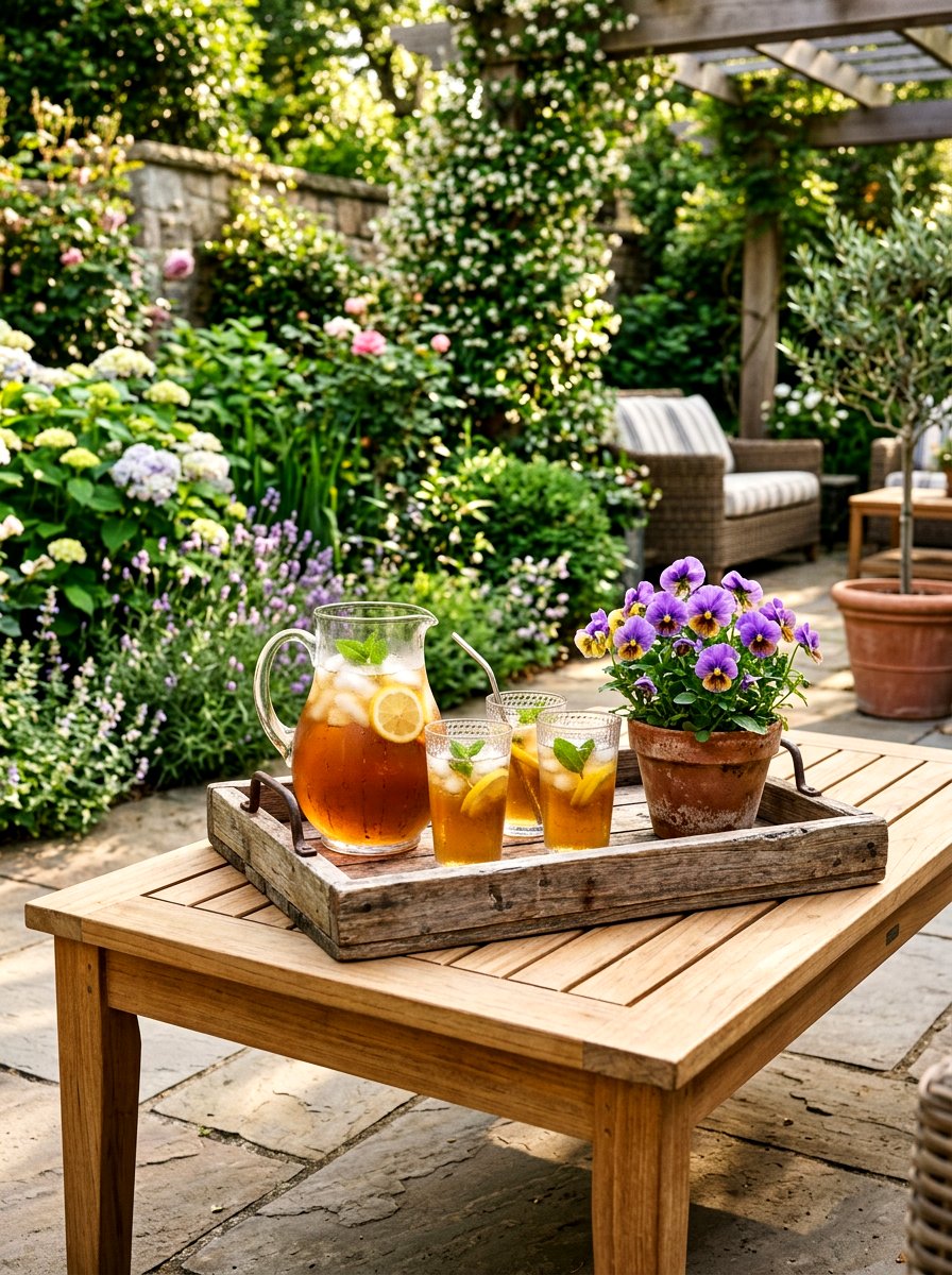 Outdoor Patio Wooden Tray - 25 Spring Wooden Tray Decor Ideas