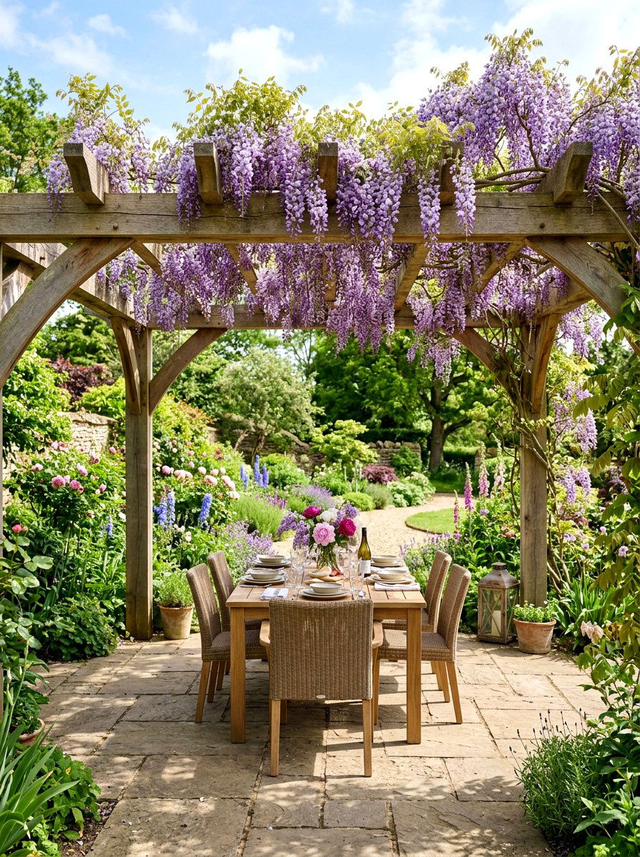 Outdoor Pergola - 25 Spring Tuscan Decor Ideas