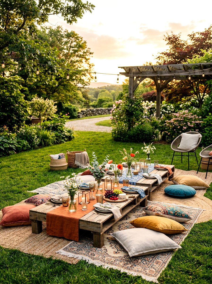Outdoor Picnic Setup - 25 Spring Bridal Shower Decor Ideas