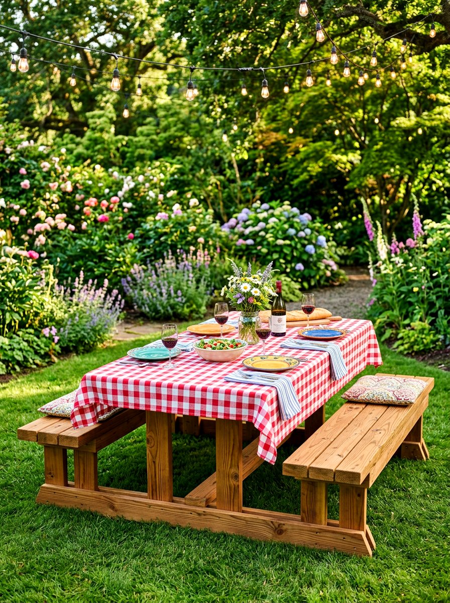 Outdoor Picnic Table - 25 Spring Luncheon Decor Ideas