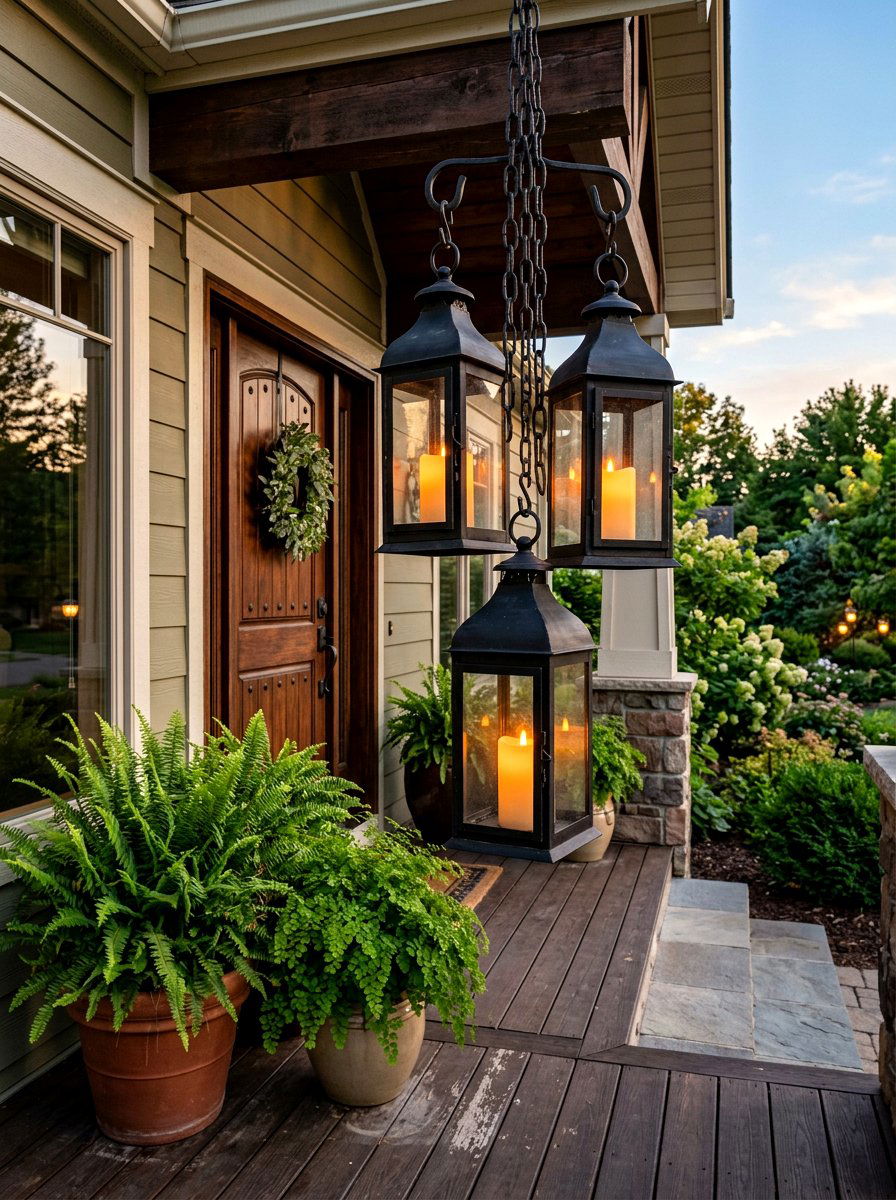 Outdoor Porch Lanterns - 25 Spring Front Porch Decor Ideas