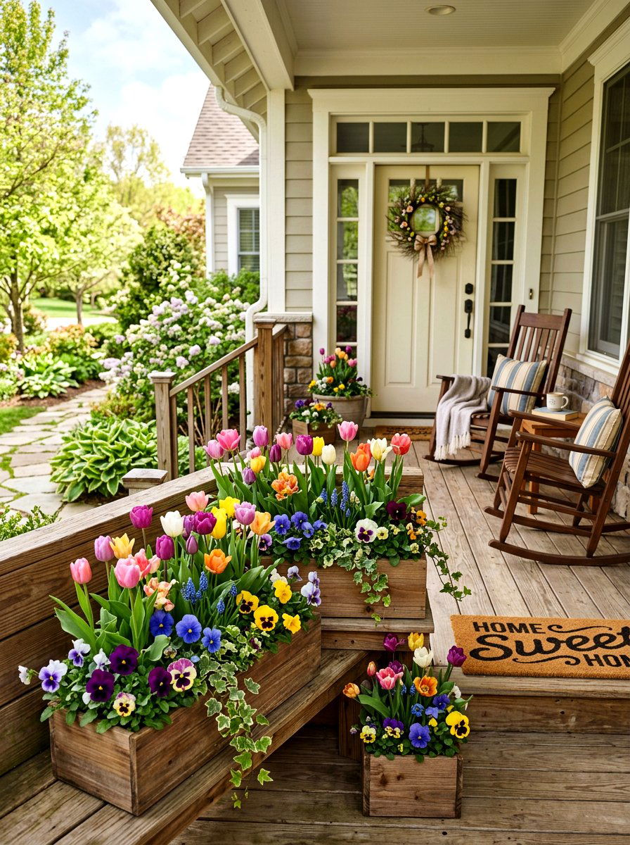 Outdoor Porch Plant Display - 25 Spring Plant Shelf Ideas