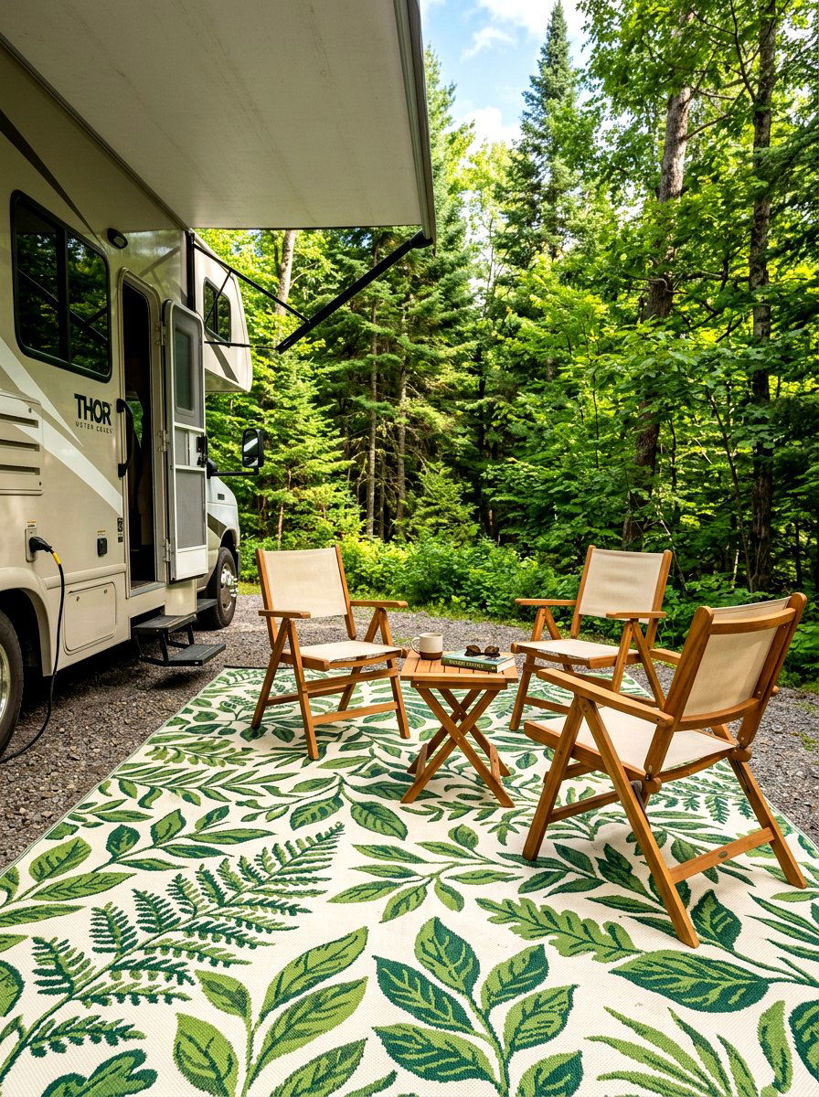 Outdoor RV Rug - 25 Spring Camper Decor Ideas